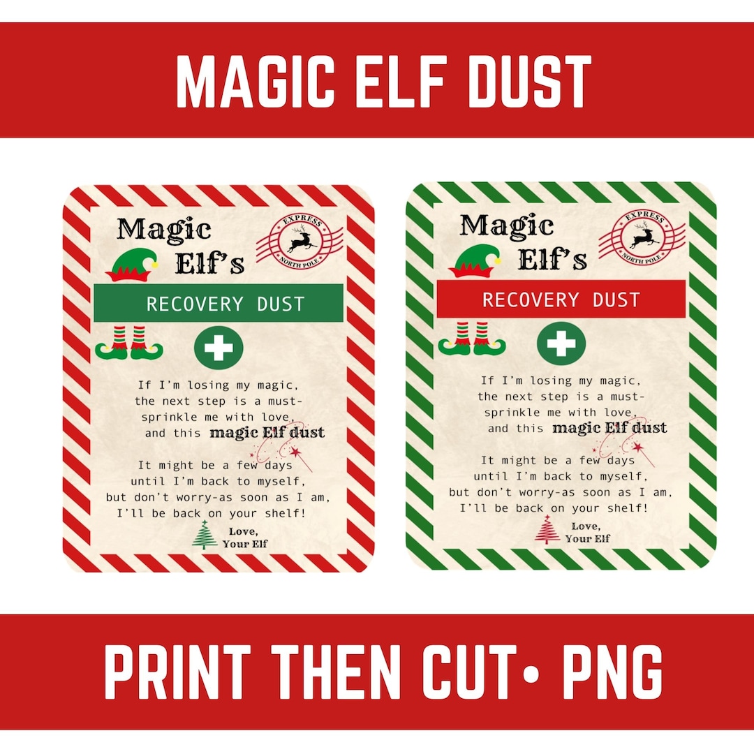 Elf Dust, Magic Elf Dust, Elf Recovery Dust, Elf Dust Printable - Etsy