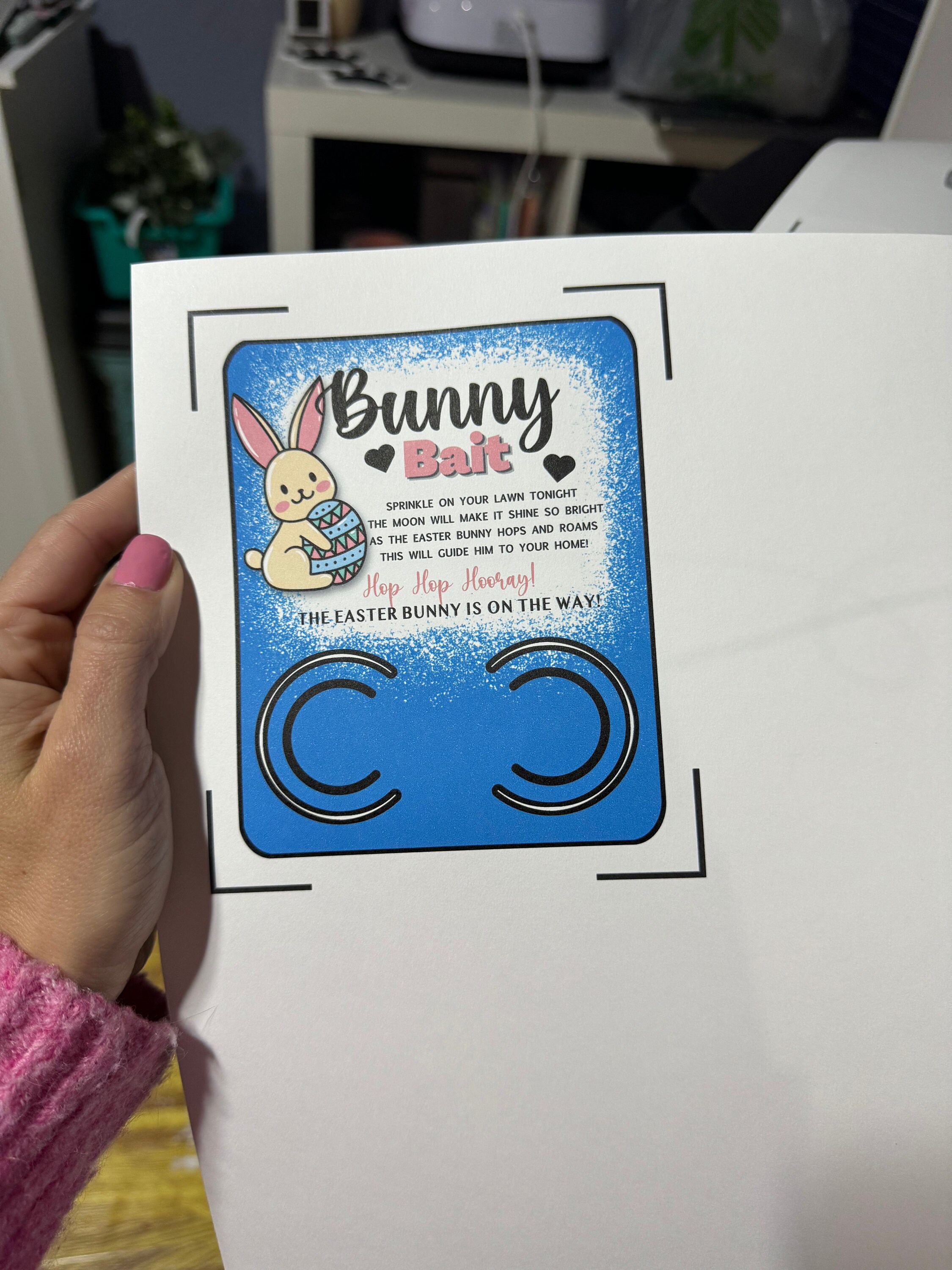 Easter Bunny Bait Card PNG - Downloadable File Diy- Printable File ...