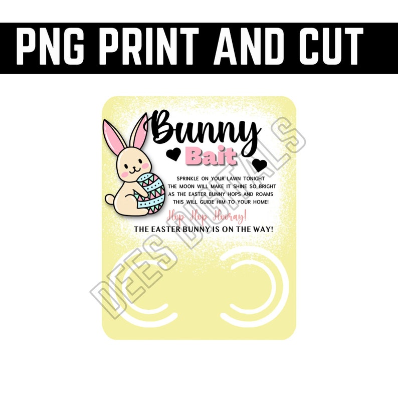 Easter Bunny Bait Card PNG - Downloadable File Diy- Printable File ...