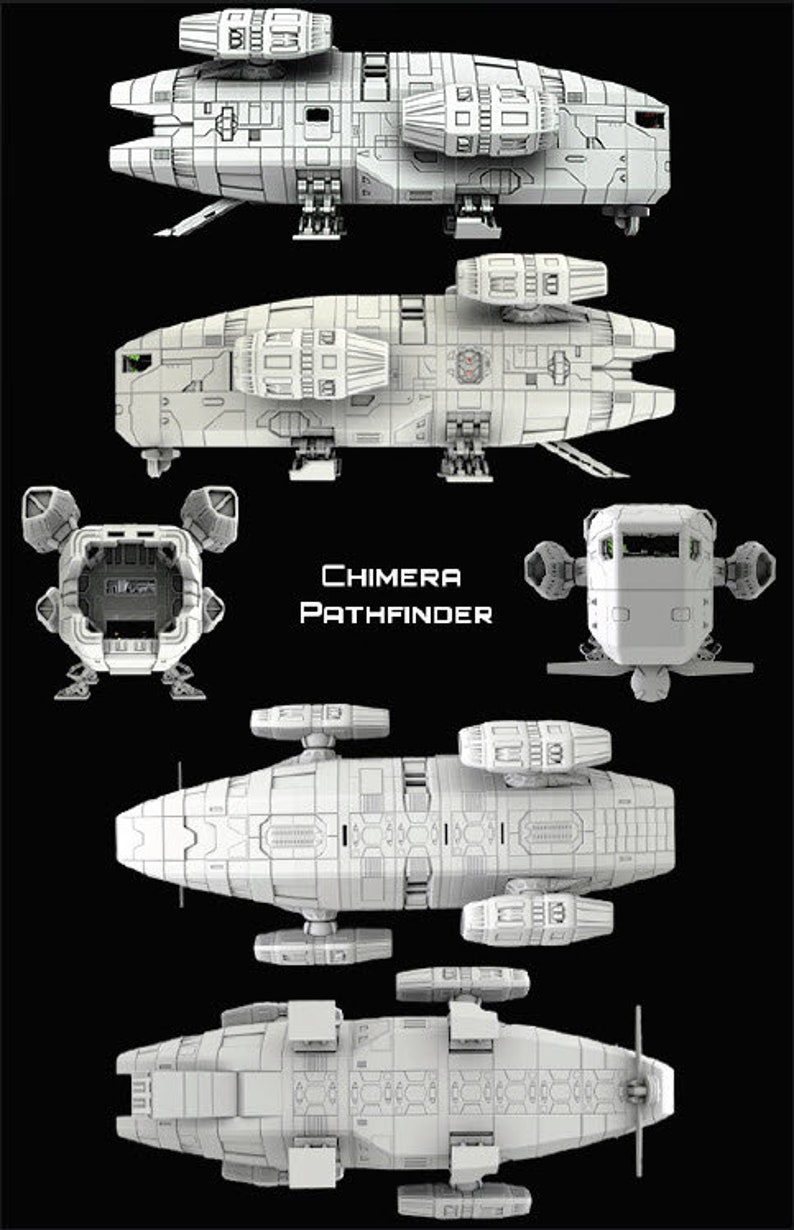 Science Fiction Miniatures Starship Chimera in 28mm by 2nd - Etsy