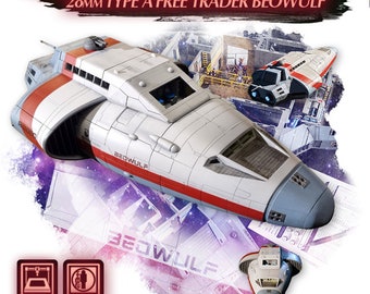 Traveller Gig Star Ship Science Fiction Miniature in 28mm by 2nd ...