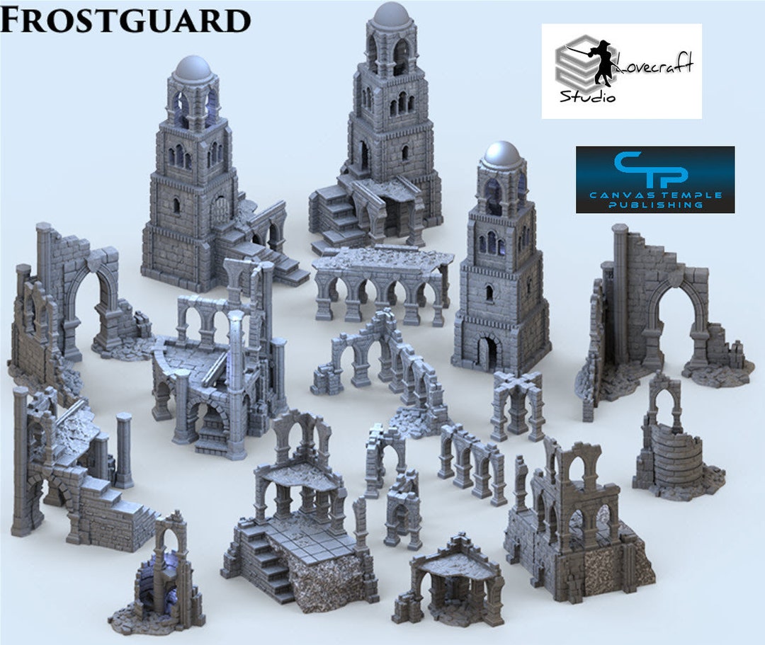 Frostguard Ruins Complete Set Wargame Terrain 3D Printed in 28mm Ideal ...