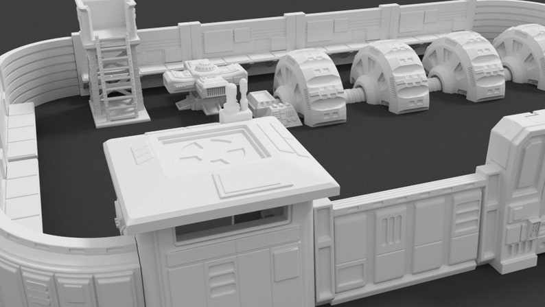 Walled Compound Science outlet Fiction Miniatures Terrain 3D Printed in 28mm Scale by Corvus Games