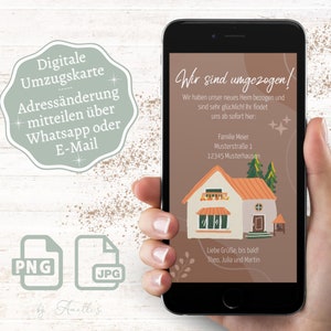 Verhuiskaart / adreswijziging / nieuw adres doorgeven met dit digitale verhuisbericht | Verzending via Whatsapp, e-mail/verhuismelding