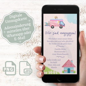 Verhuiskaart / adreswijziging / nieuw adres doorgeven met dit digitale verhuisbericht | Verzending via Whatsapp, e-mail/verhuismelding