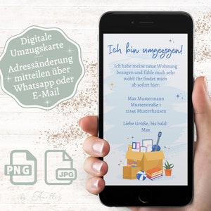 Verhuiskaart / adreswijziging / nieuw adres doorgeven met dit digitale verhuisbericht | Verzending via Whatsapp, e-mail/verhuismelding