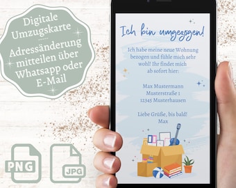 Verhuiskaart / adreswijziging / nieuw adres doorgeven met dit digitale verhuisbericht | Verzending via Whatsapp, e-mail/verhuismelding