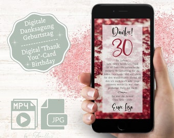 Digital Thank You Card Birthday | personalized Whatsapp acknowledgement as animated video | E-Card birthday | Thank you card birthday