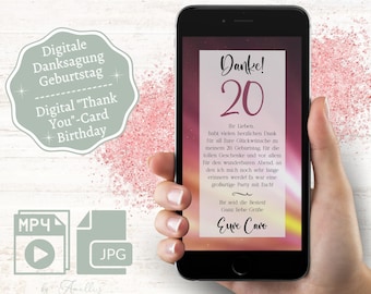 Digital Thank You Card Birthday | personalized Whatsapp acknowledgement as animated video | E-Card birthday | Thank you card birthday