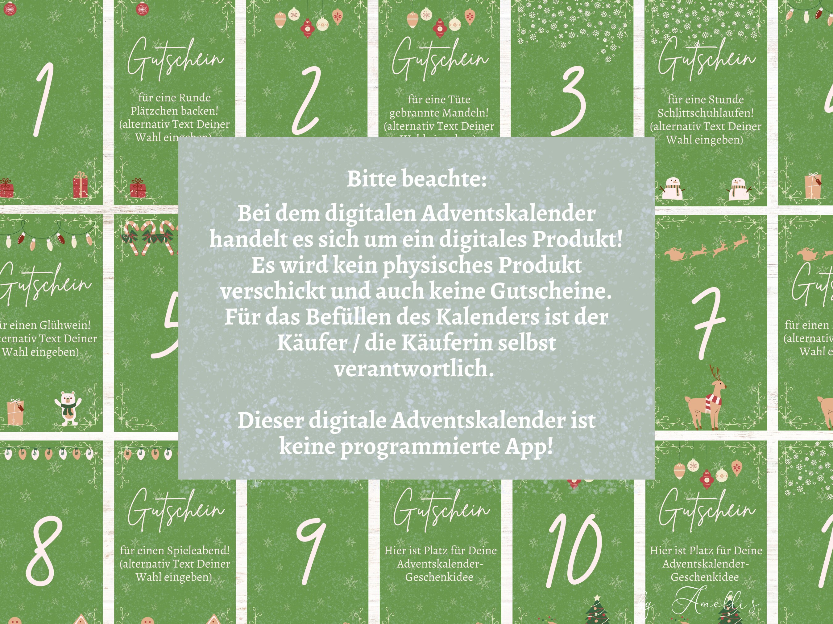 Digitaler Adventskalender für Whatsapp, E-Mail oder Instagram Stories 