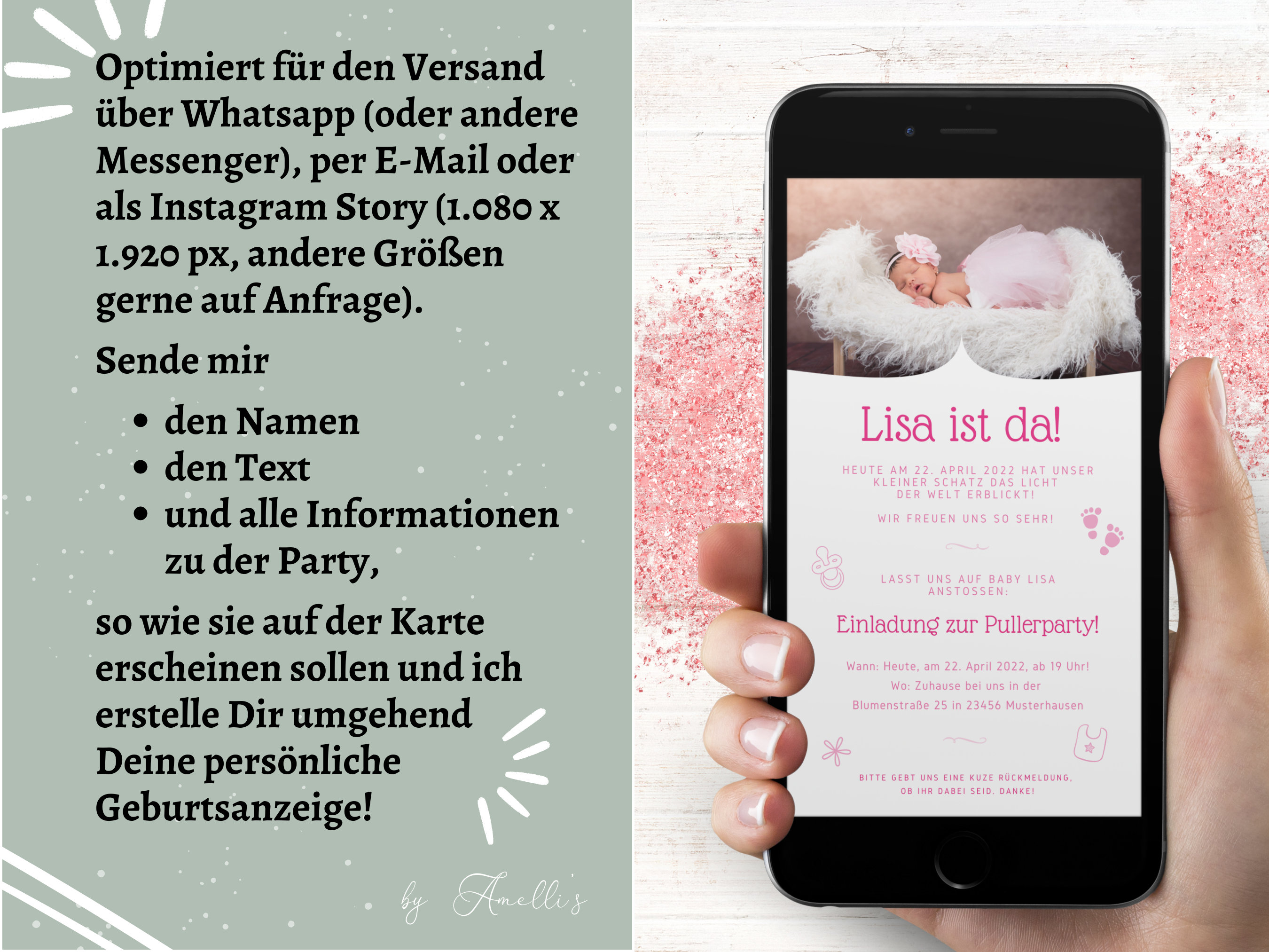 Babyparty Einladungskarten Mit Umschlägen – 20 Stück, Süßes „A Little Peach Is On The Way“ Design