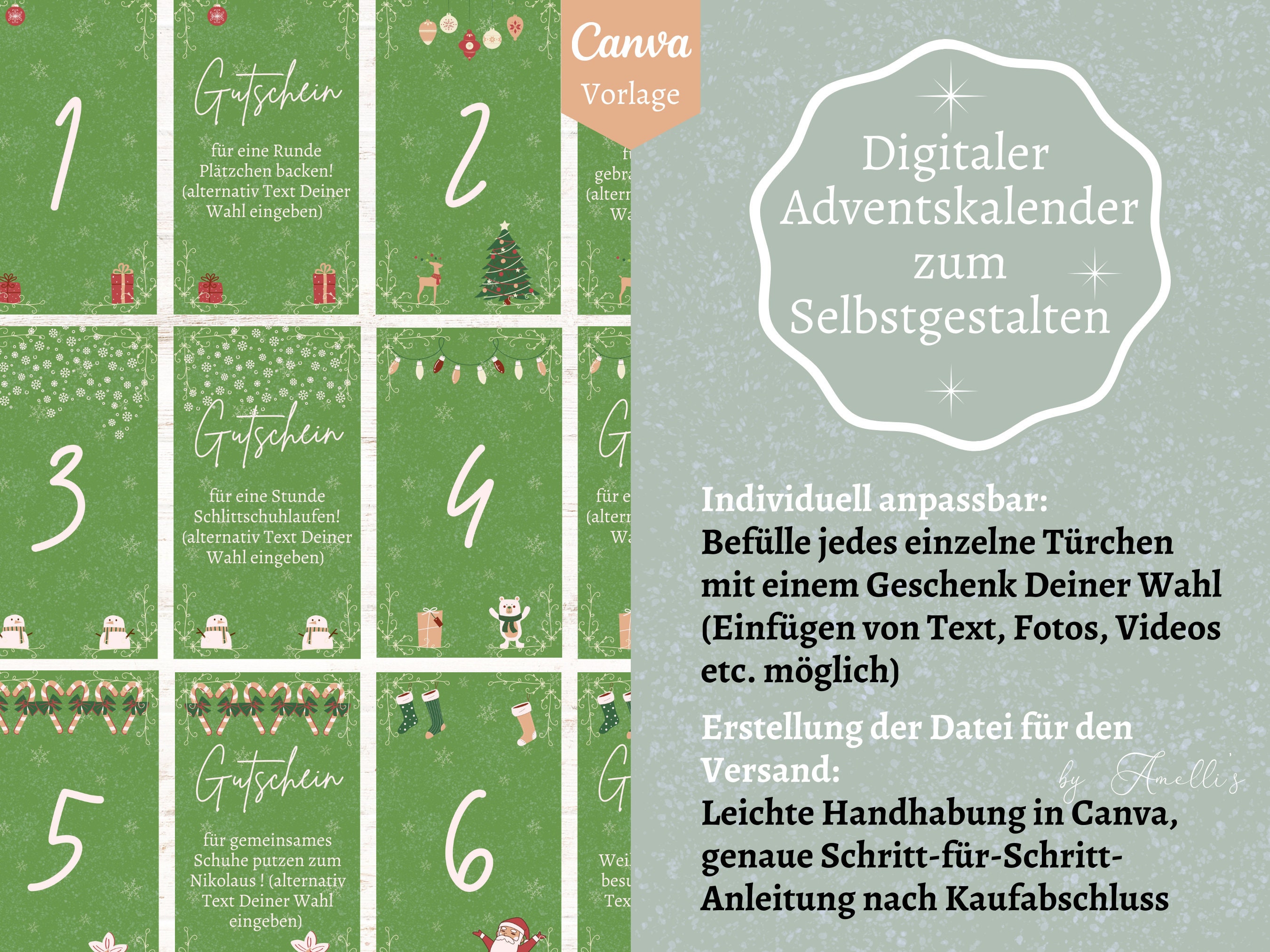 Digitaler Adventskalender für Whatsapp, E-Mail oder Instagram Stories 
