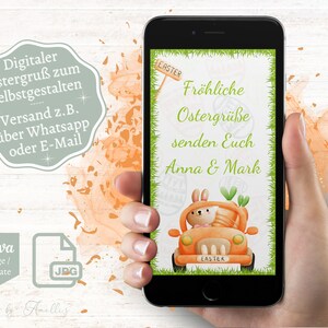 Cartão de Páscoa digital | Saudação de Páscoa animada - cartão de Páscoa digital para Whatsapp ou redes sociais | Modelo Canva de vídeo personalizado de Páscoa