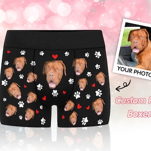 Personalized Boxer Briefs With Dog Face,Custom Boxer With Pet Face,Boxer Briefs With Photo For Boyfriend,Custom Underwear With Face For Him