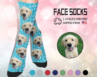 Custom Pet Socks, Custom Dogs Socks, Put Your Cute Dog-Cat Faces on Custom Socks, Pet Lover Gift, Cute Dog Personalized, Personalized Gift