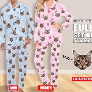 Custom Photo Man Woman Pajamas, Personalized Face On Pajama Set, Custom Dog Face Pajamas,Custom Image Pajama Top Pants,Mother&#39;s day Gift