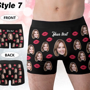 Personalisierte Boxer für Mann, benutzerdefinierte Gesichts Unterwäsche, lustiges Hochzeitsgeschenk für Bräutigam, beliebtes Jubiläumsgeschenk, Freund Geburtstagsgeschenk Style 7