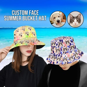 Custom Pet Face Bucket Hat: Personalized Photo Summer Cap