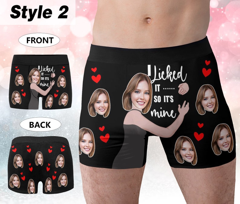 Personalisierte Boxer für Mann, benutzerdefinierte Gesichts Unterwäsche, lustiges Hochzeitsgeschenk für Bräutigam, beliebtes Jubiläumsgeschenk, Freund Geburtstagsgeschenk Style 2