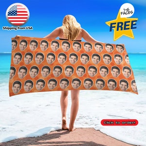 Custom Face Beach Towel: Personalized Photo Gift