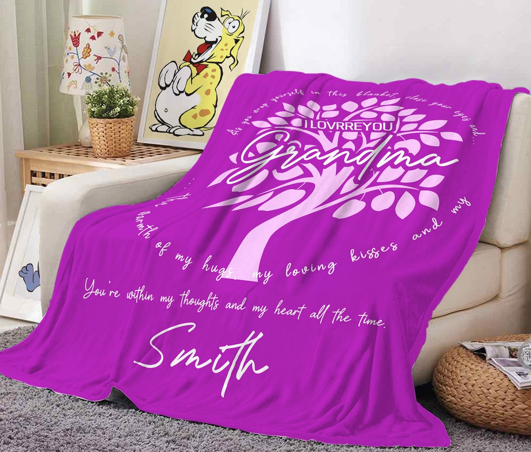 Custom Name Blanket With Grandkids Names Mothers Day Blanket for Mom