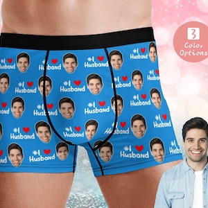 Cuecas Boxer Personalizadas para Noivo, Cuecas Boxer Personalizadas com Foto para Marido, Cuecas com Rosto para Homens, Cuecas para Presente para Namorado, Presentes de Aniversário