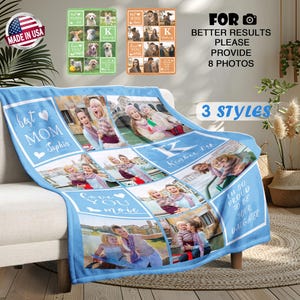Personalized Photo Blanket, Photo Blanket with Text, Picture Collage Blanket, Memorial Blanket, Anniversary Gift, Picture on Throw Blanket