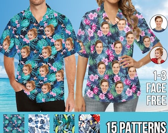 Custom Face Hawaiian Shirt: Couple&#39;s Tropical Vacation Shirt