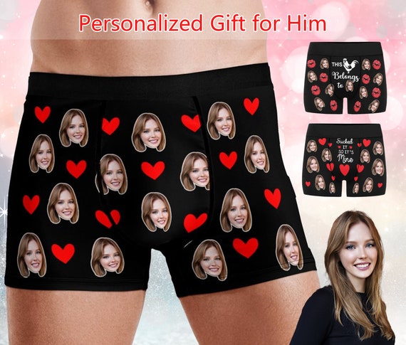 Custom Face Boxer Briefs Personalized Photo Print Underwear Design Funny Boxers  With Picture Popular Gift for Boyfriend Gift for Husband 