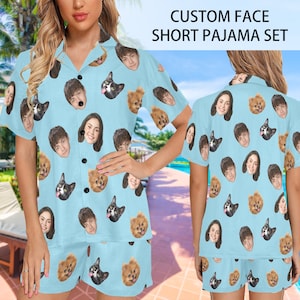 Custom Pet Face Pajama Set: Personalized Photo Sleepwear Gift