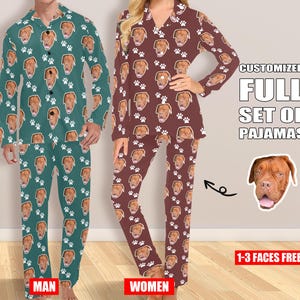 Custom Pet Photo Pajama Set: Personalized Dog Face PJs