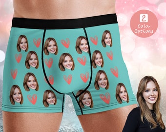 Custom Face Boxer Briefs Personalized Photo Print Underwear Design Funny Boxers with Picture Popular Gift for Boyfriend Gift for Husband