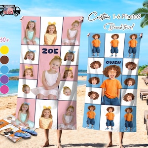 Personalized Funny Face Beach Towel: Custom Photo Vacation Gift