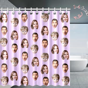 Custom Photo Shower Curtain: Personalized Face Bath Decor Gift