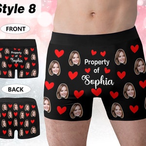 Personalisierte Boxer für Mann, benutzerdefinierte Gesichts Unterwäsche, lustiges Hochzeitsgeschenk für Bräutigam, beliebtes Jubiläumsgeschenk, Freund Geburtstagsgeschenk Style 8