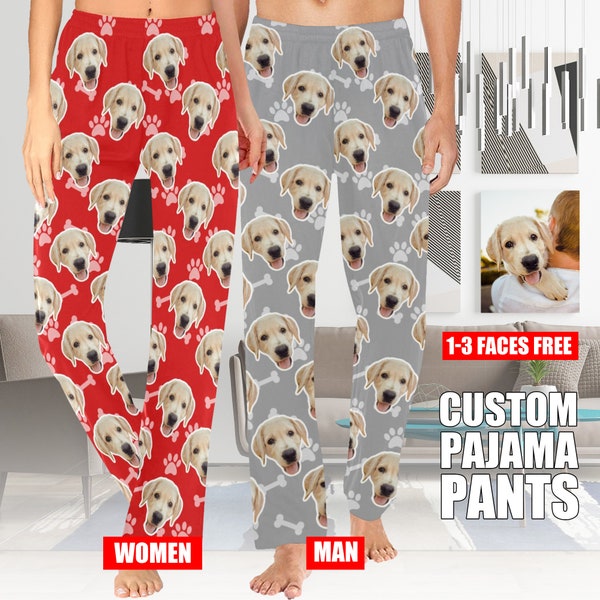 Custom Face Pajama pants for woman man,Personalized Pajama pants with face,Custom Pajamas pants,Custom dog face pants,Birthday Day gift