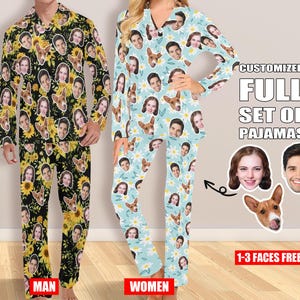 Custom Face Pajama Set: Personalized Photo Pajamas, Valentine&#39;s Gift