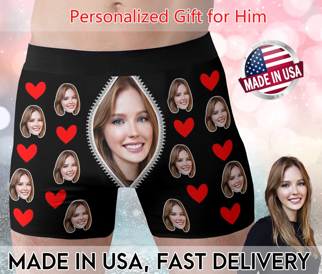 Custom Boxer Briefs for Men Personalized Face Photo Print Underwear ...