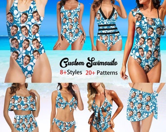 Maillot de bain femme personnalisé avec visage, visage personnalisé sur les maillots de bain, femmes maillot de bain visage personnalisé, Bikini visage personnalisé pour femme, fête sur la plage