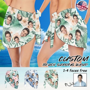 Personalized Face Sarong: Custom Beach Swimsuit Cover Up