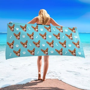 Custom Pet Photo Beach Towel: Personalized Dog Picture Blanket