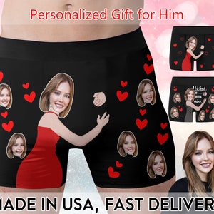 Personalized Boxers for Husband, Custom Face Underwear,Funny Wedding Gift for Bridegroom,Popular Anniversary Gift, Boyfriend Birthday Gift