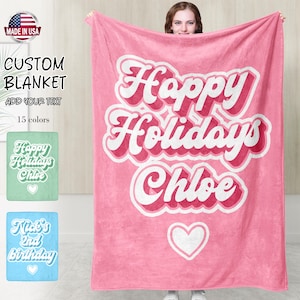 Custom text Blanket, personalized blanket with Text, customize blanket gift,Home Decor, Blankets for Family Birthday Wedding Christmas Gifts