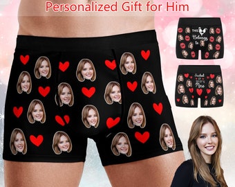 Personalisierte Gesichtsboxer für Ehemann, kundenspezifisches Hochzeitsgeschenk für Bräutigam, Boxer mit Gesicht, populäres Jahrestagsgeschenk, Freund-Geburtstagsgeschenk