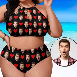 Custom Face Plus Size Bikini: Personalized Photo Swimsuit