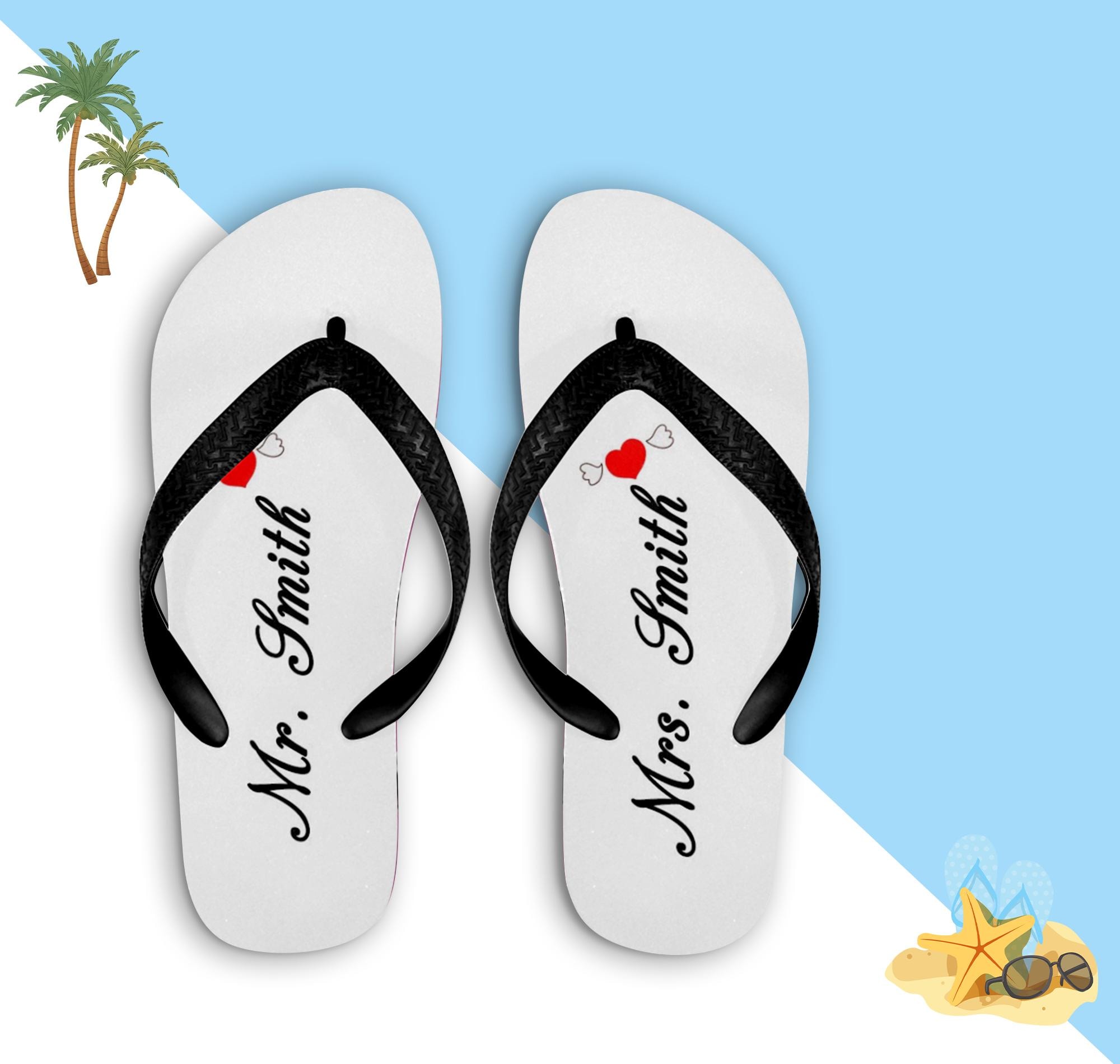 Chanclas con foto personalizadas: recuerdos de boda en la playa