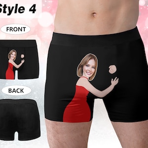 Personalisierte Boxer für Mann, benutzerdefinierte Gesichts Unterwäsche, lustiges Hochzeitsgeschenk für Bräutigam, beliebtes Jubiläumsgeschenk, Freund Geburtstagsgeschenk Style 4