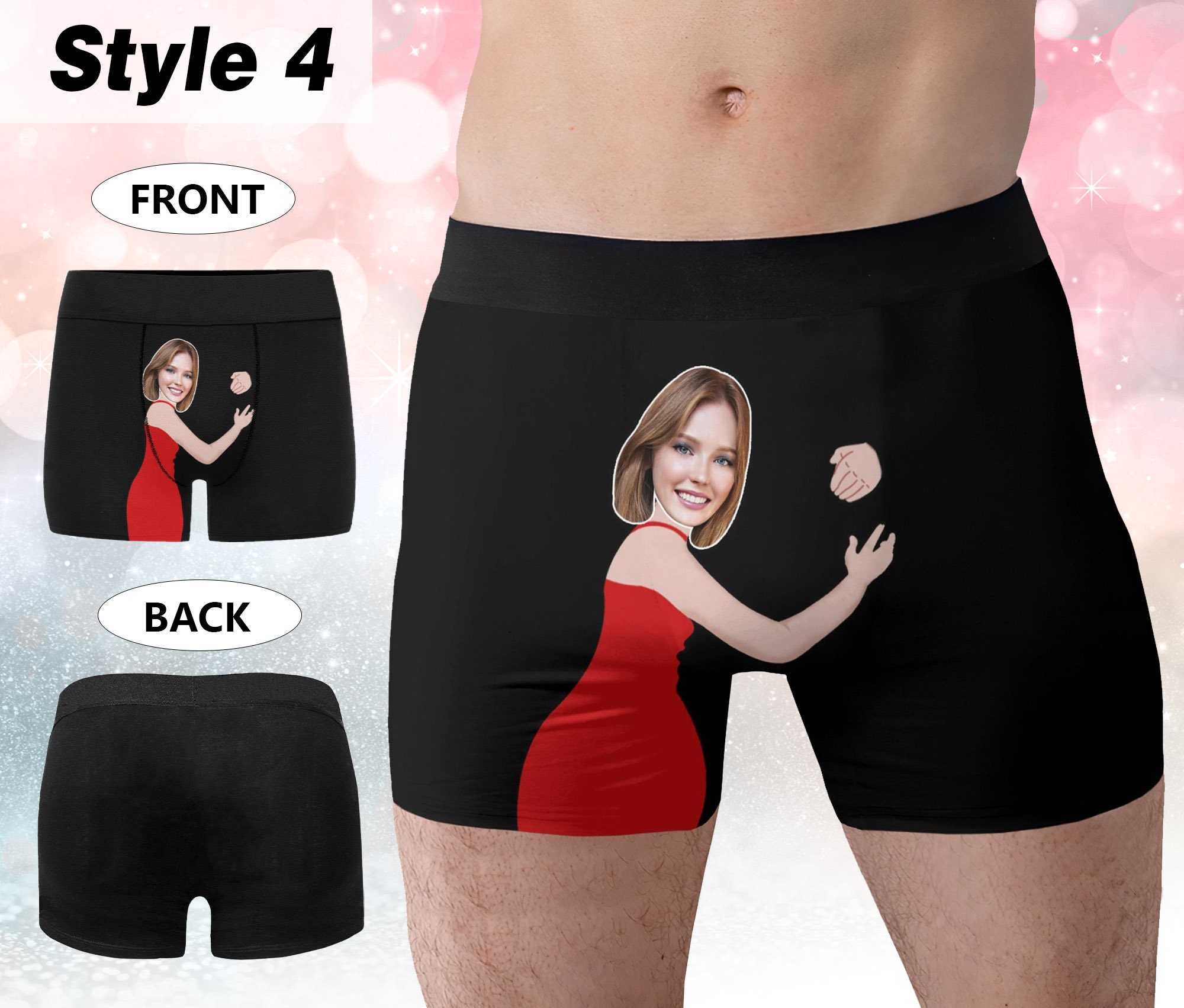 Personalized Boxer briefs for Men Boys, Custom Underwear for Women Girls,  Funny Boxers Gag Gift for Husband Wife, Style, X-Small : :  Clothing, Shoes & Accessories