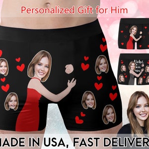 Custom Underwear with Face Personalized I licked It So Its Mine Boxers with Photo Anniversary Birthday Gifts for Boyfriend Gifts for Husband