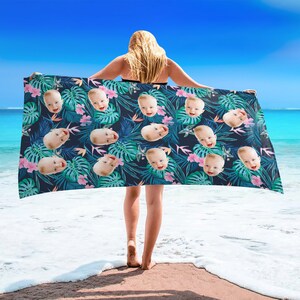 Custom Kid Face Beach Towel: Personalized Vacation Gift